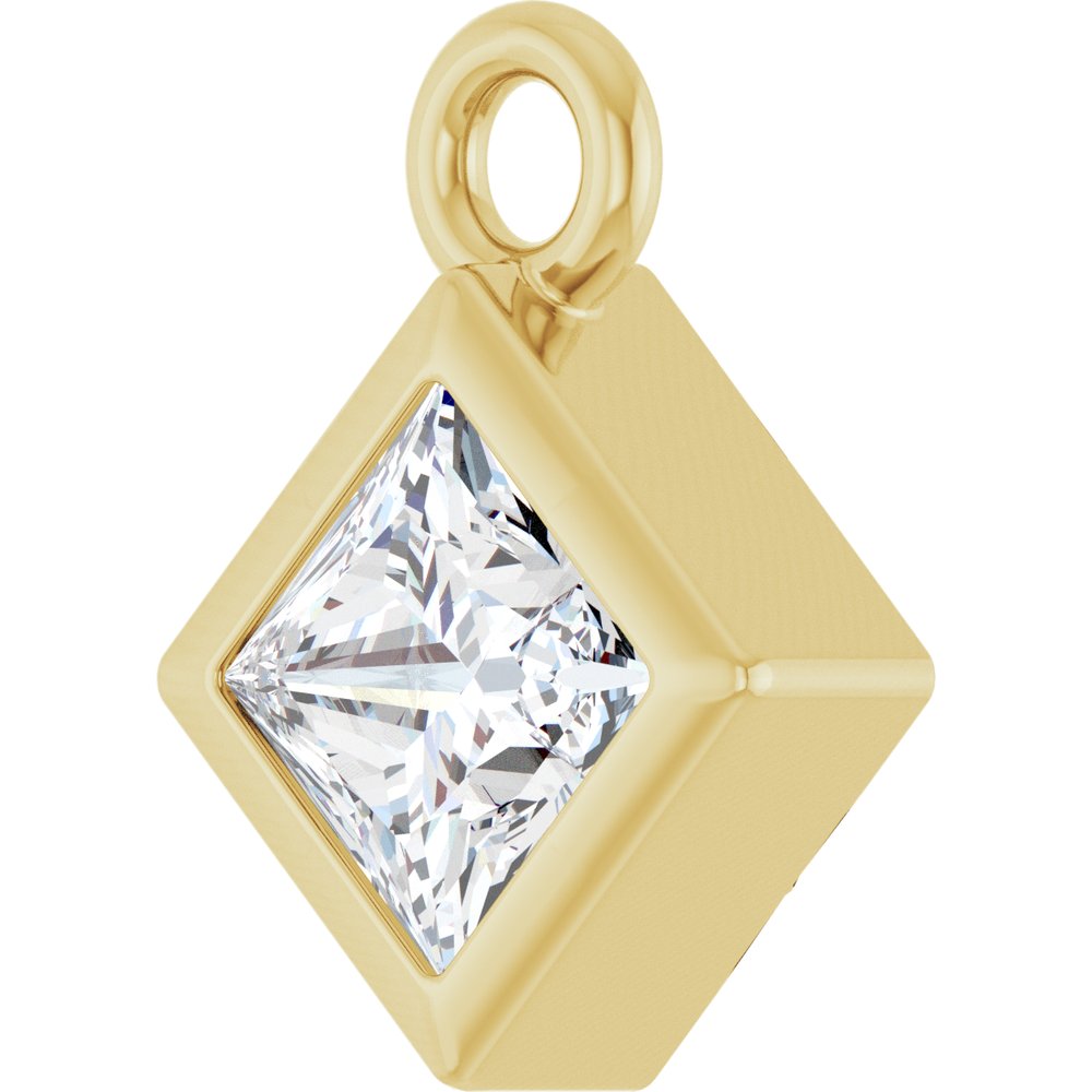 14K Yellow 1/6 CT Lab-Grown Diamond Dangle