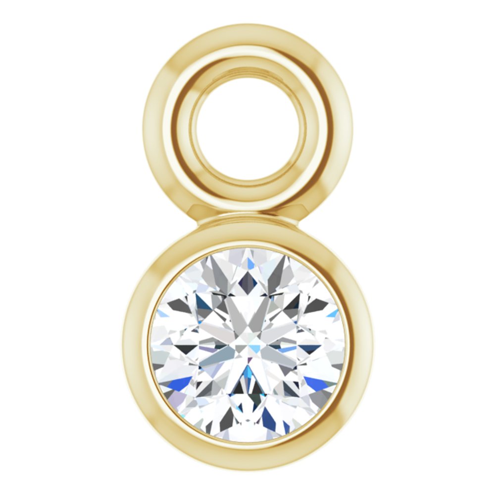 14K Yellow Lab-Grown Moissanite Dangle