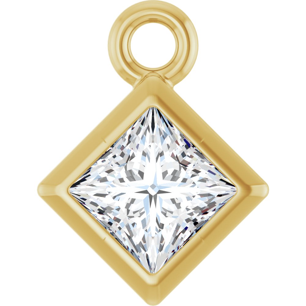 14K Yellow 1/6 CT Lab-Grown Diamond Dangle