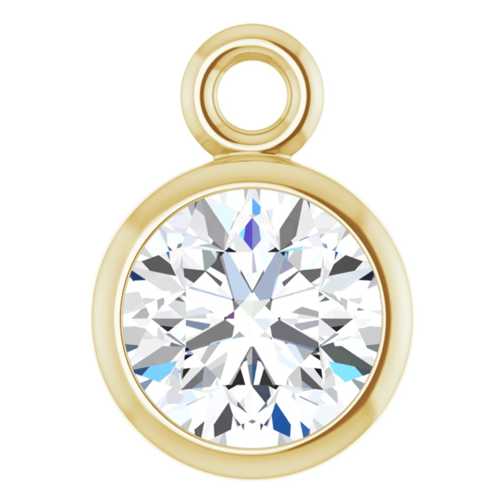 14K Yellow 1/4 CT Lab-Grown Diamond Bezel-Set Dangle