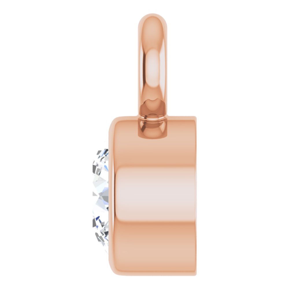 14K Rose .06 CT Natural Diamond Dangle