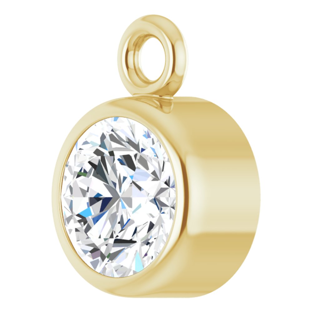 14K Yellow 1/4 CT Lab-Grown Diamond Bezel-Set Dangle