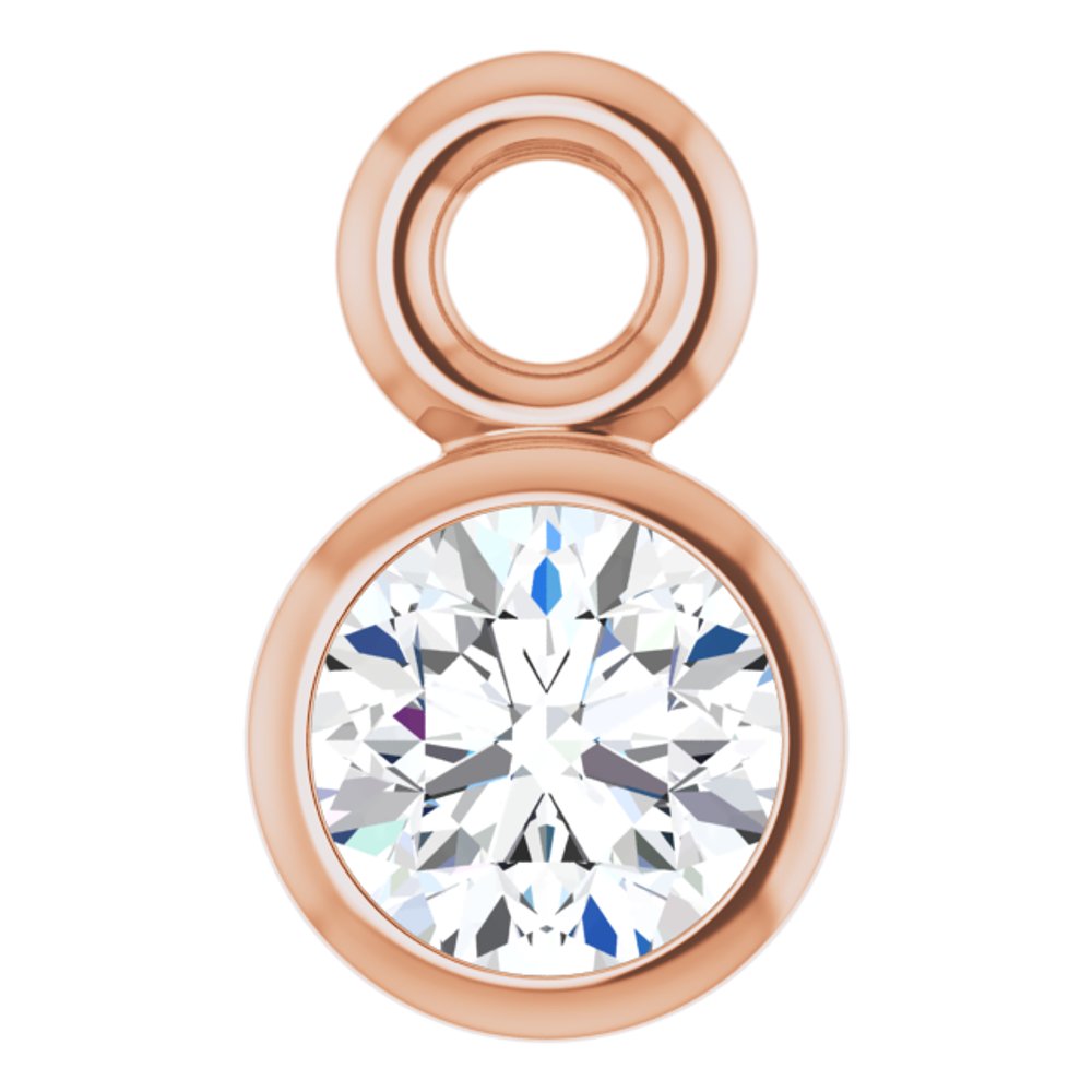 14K Rose .06 CT Natural Diamond Dangle