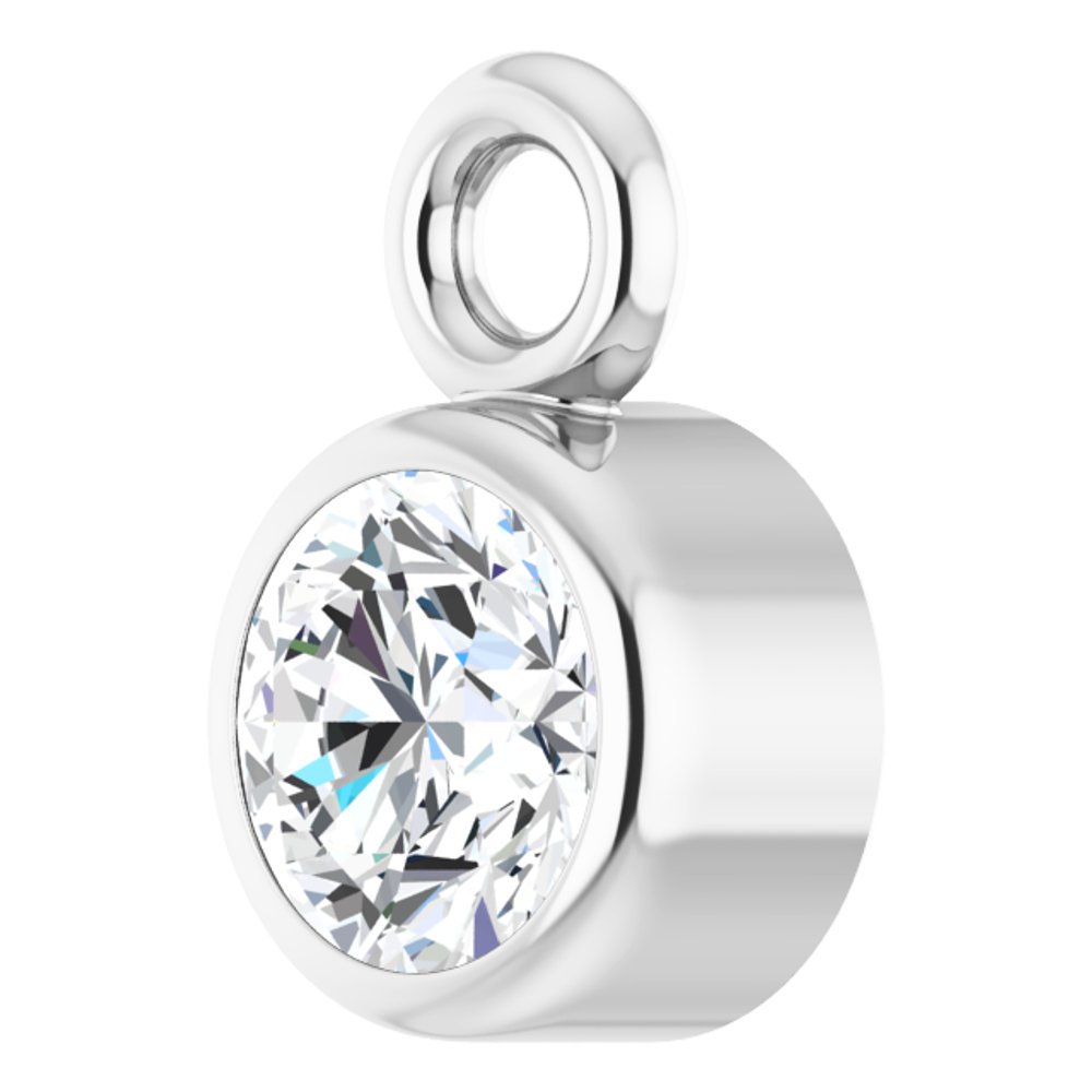 14K White 1/10 CT Natural Diamond Dangle