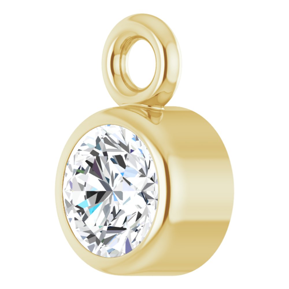14K Yellow 1/10 CT Natural Diamond Dangle