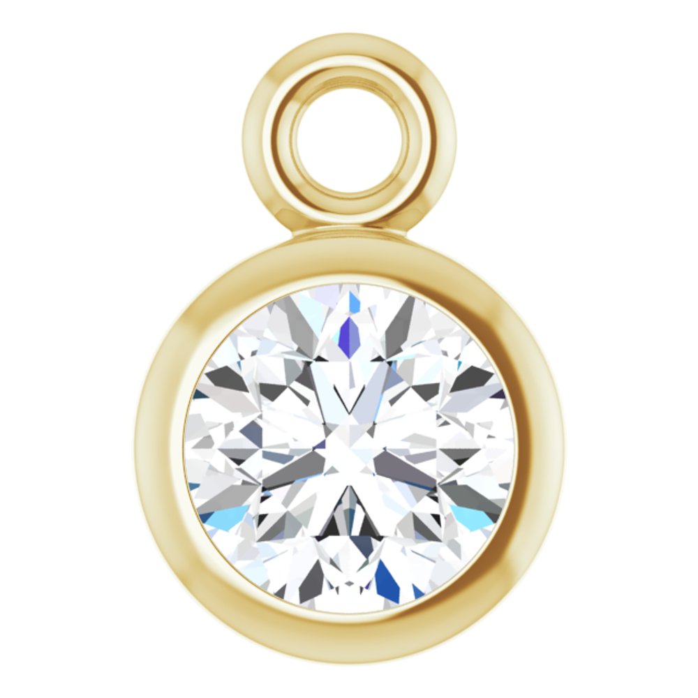 14K Yellow 1/6 CT Natural Diamond Dangle