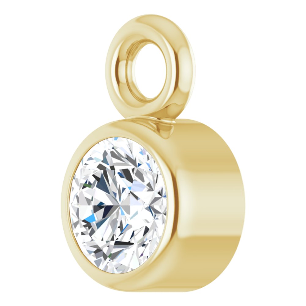 14K Yellow .07 CT Natural Diamond Dangle