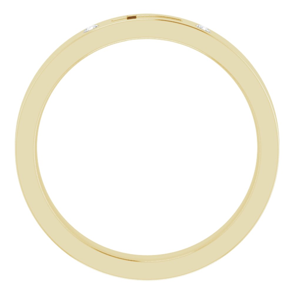 14K Yellow .03 CTW Natural Diamond Pierced Cross Stackable Ring