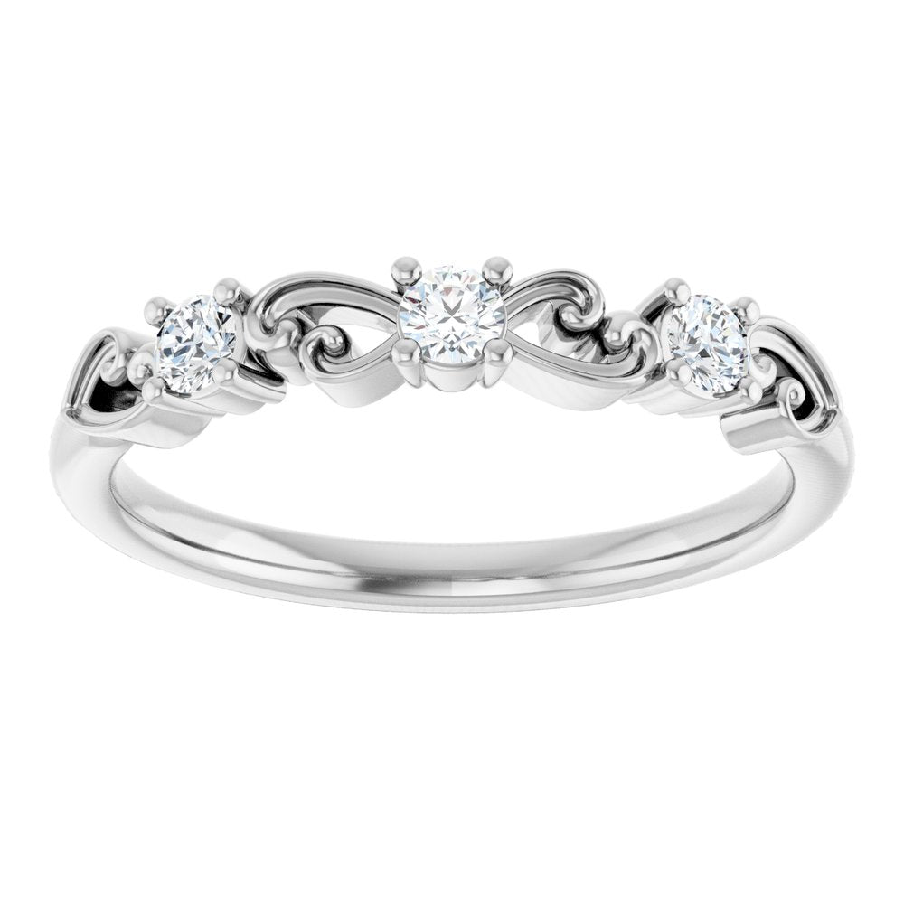 14K White Gold 1/5 CTW Natural Diamond Stackable Ring