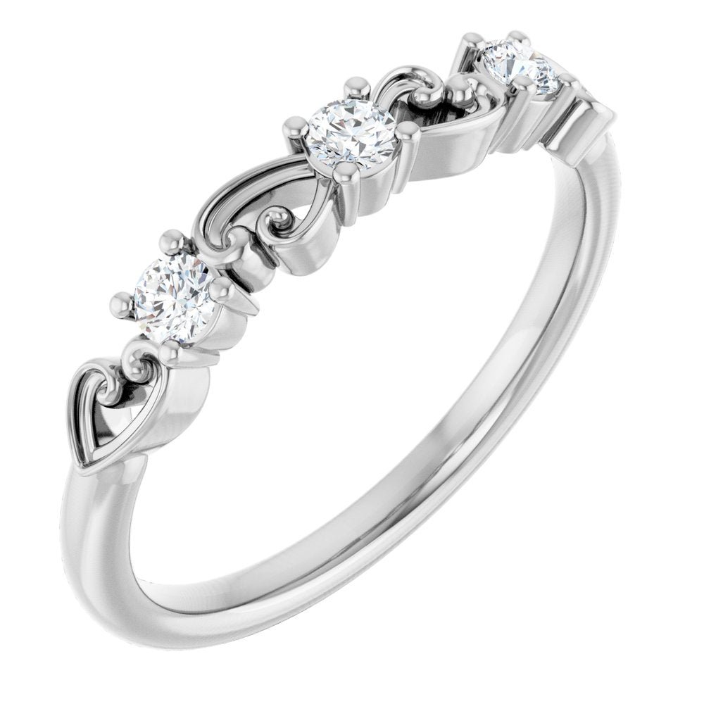 14K White Gold 1/5 CTW Natural Diamond Stackable Ring