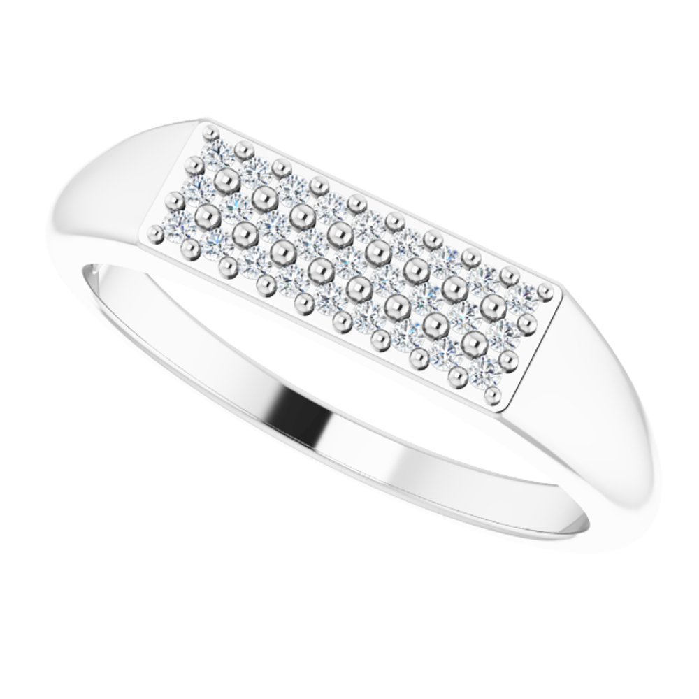 Sterling Silver 1/10 CTW Natural Diamond Ring