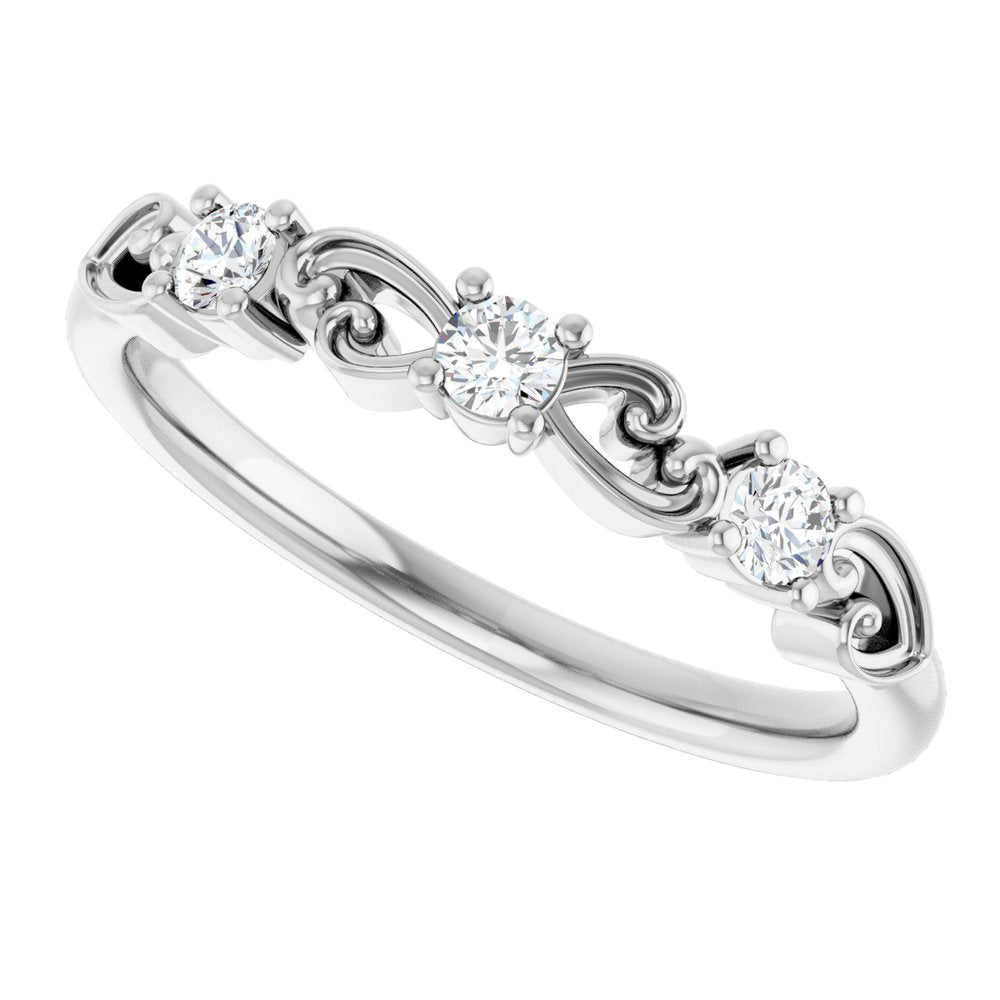 14K White Gold 1/5 CTW Natural Diamond Stackable Ring
