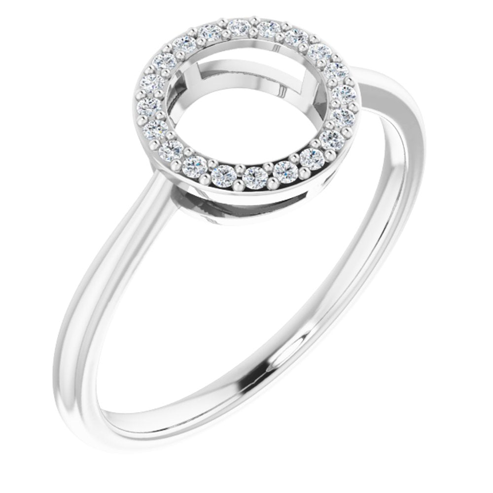14K White Gold 1/10 CTW Natural Diamond Circle Ring