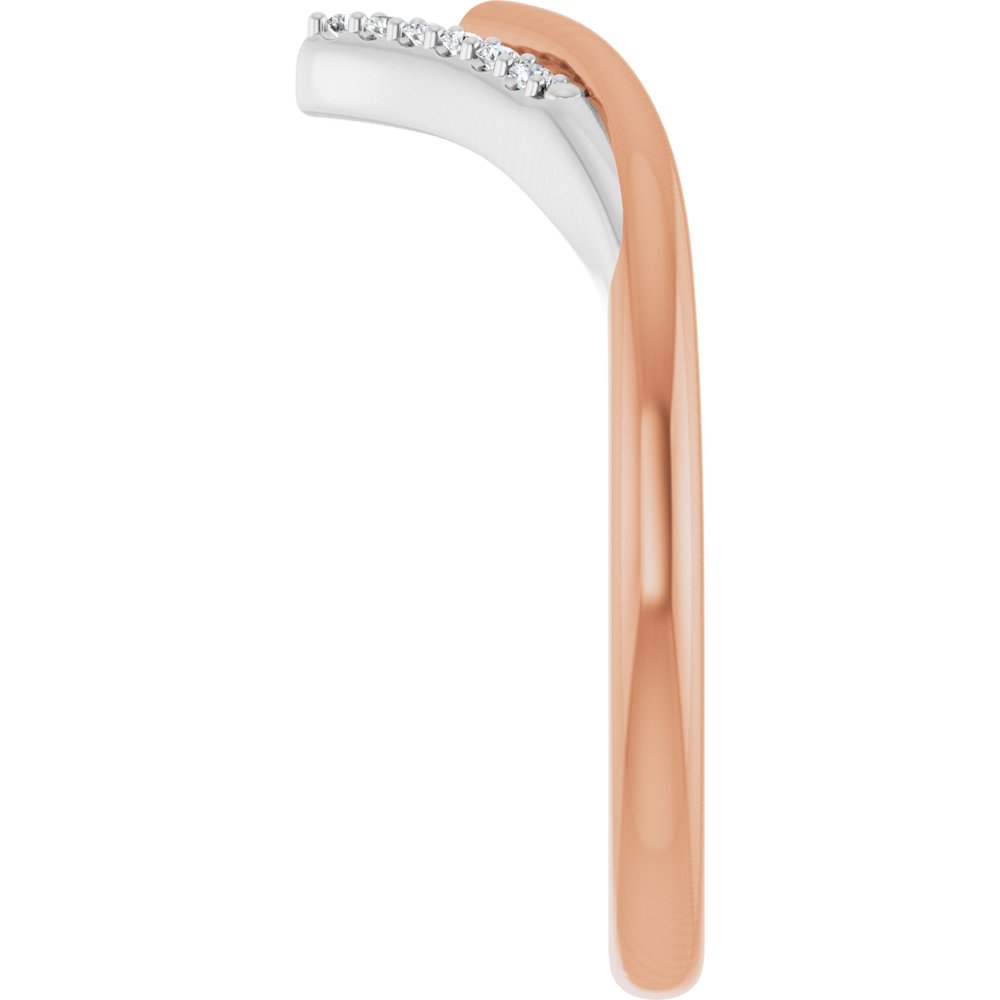 14K Rose/White Gold .04 CTW Natural Diamond Contour Band