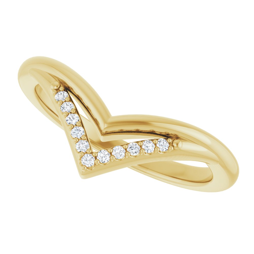 14K Yellow Gold .04 CTW Natural Diamond Contour Band