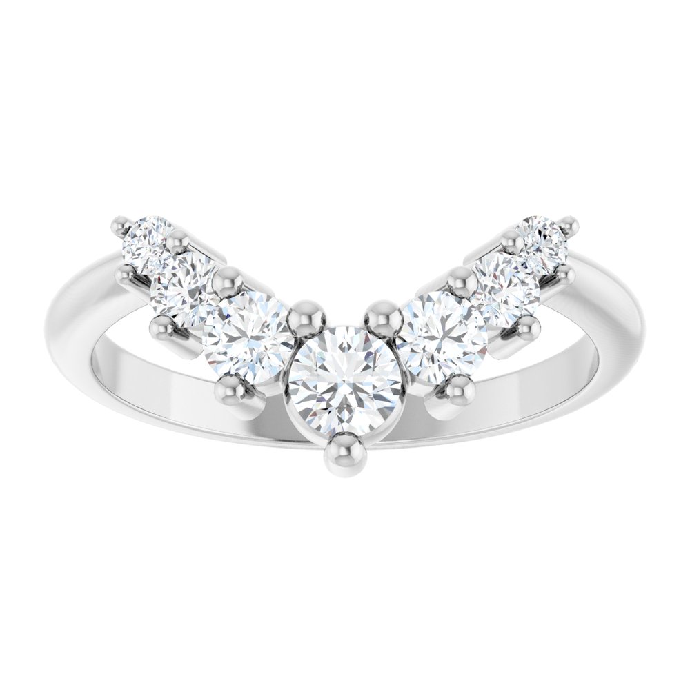 14K White Gold 1/2 CTW Lab-Grown Diamond Contour Band