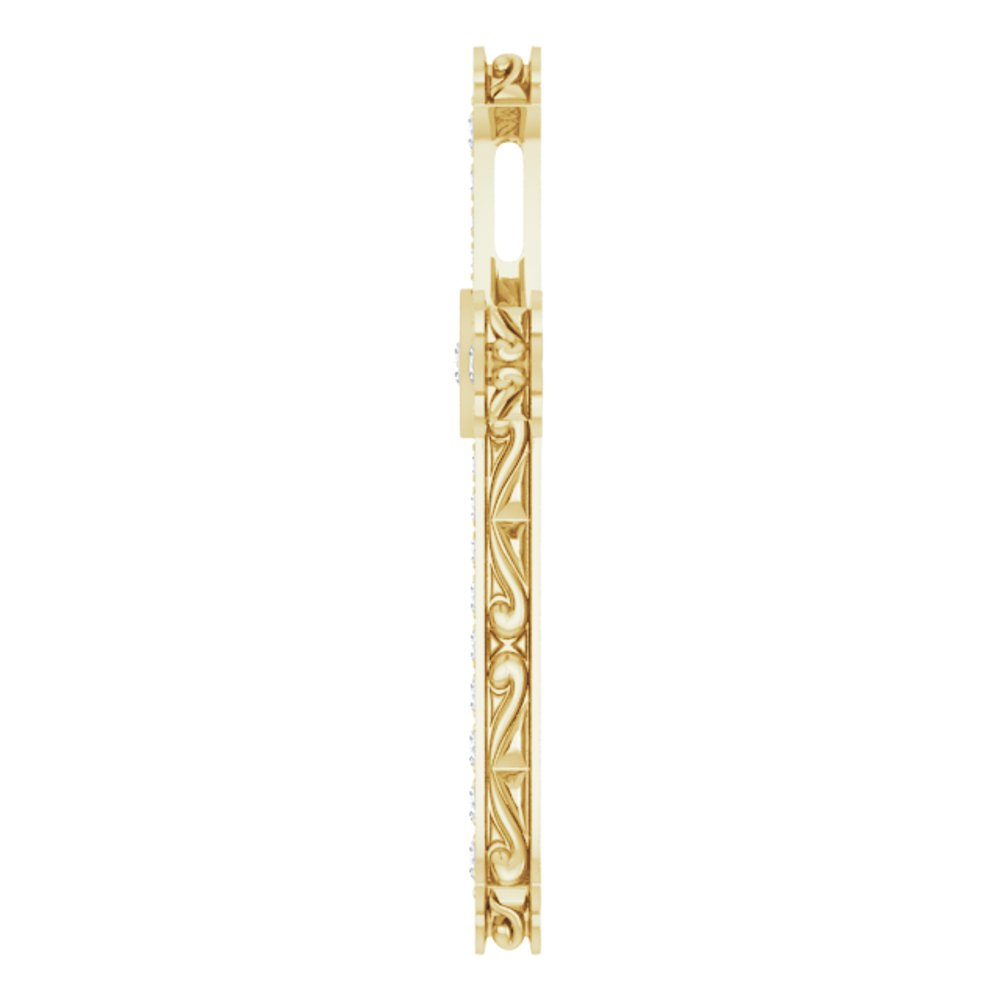14K Yellow Gold 1/2 CTW Natural Diamond Cross Pendant