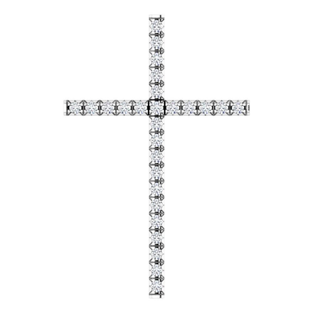 14K White Gold 1/4 CTW Natural Diamond Cross Pendant