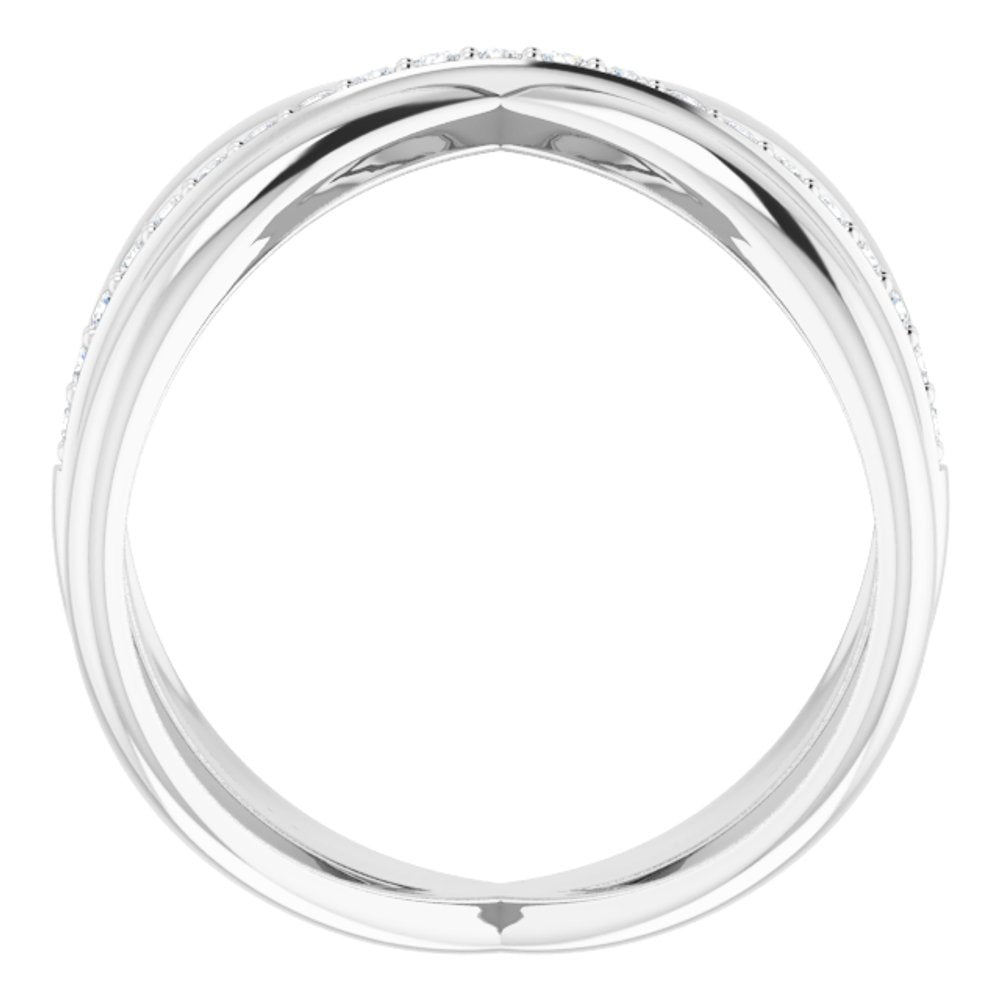 14K White Gold 1/6 CTW Natural Diamond Criss-Cross Ring