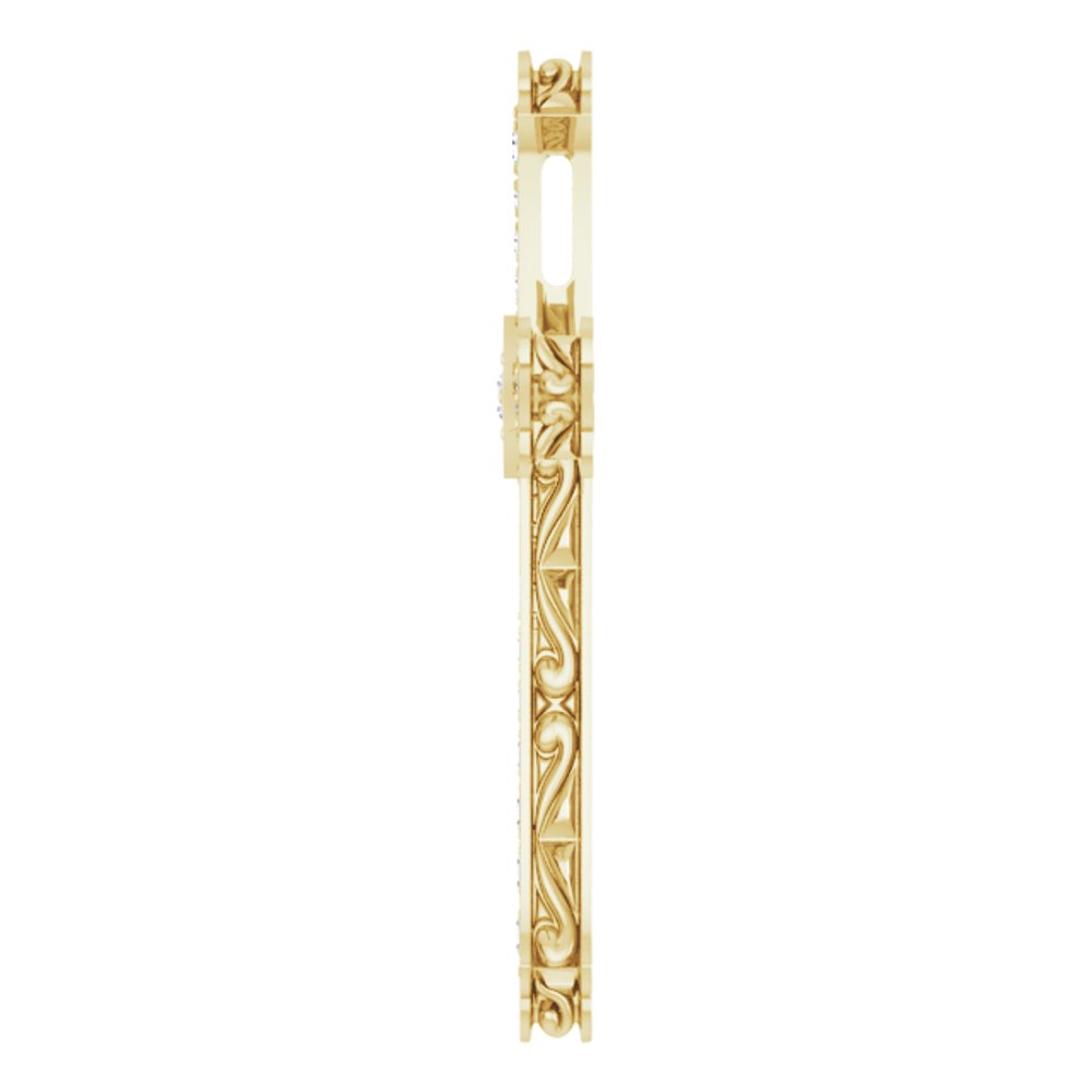 14K Yellow Gold 3/4 CTW Natural Diamond Cross Pendant