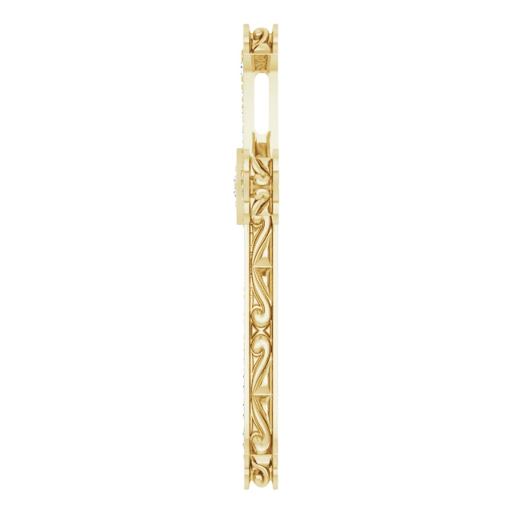 14K Yellow Gold 1 CTW Natural Diamond Cross Pendant