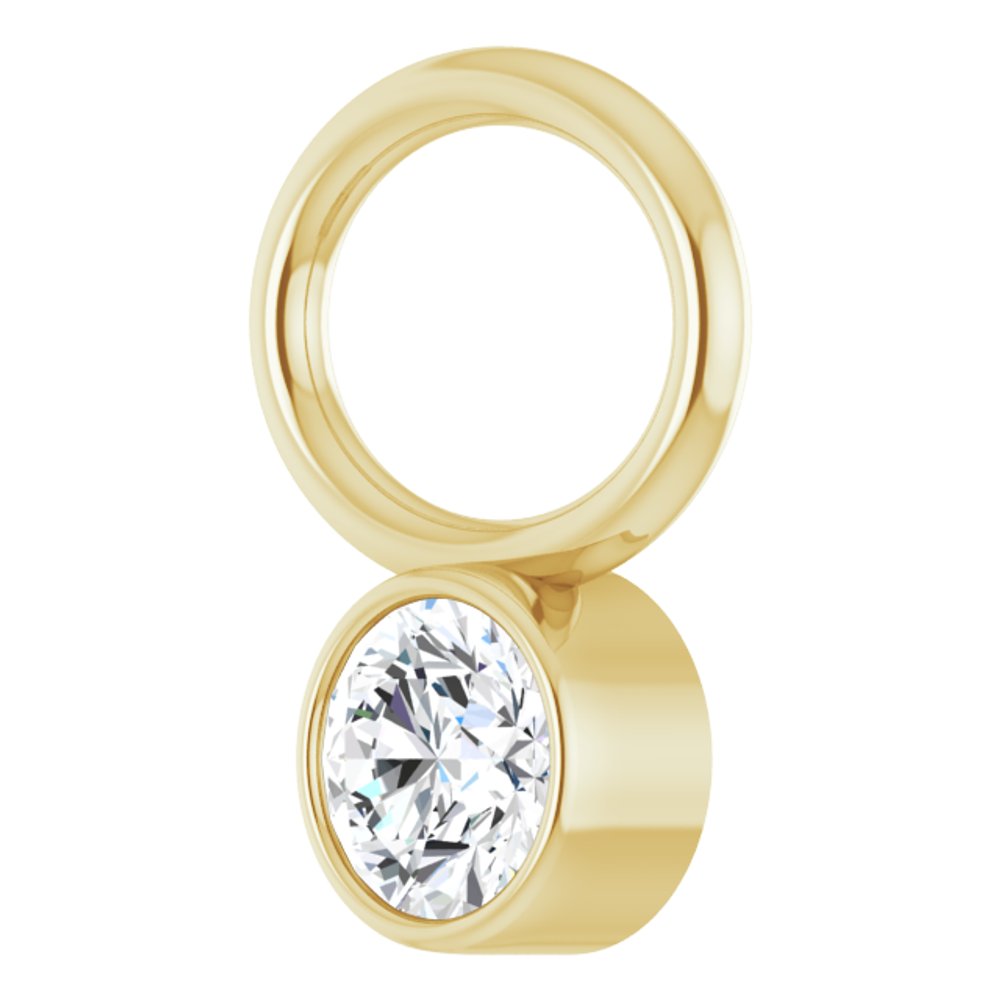 14K Yellow .06 CT Natural Diamond Hoop Dangle