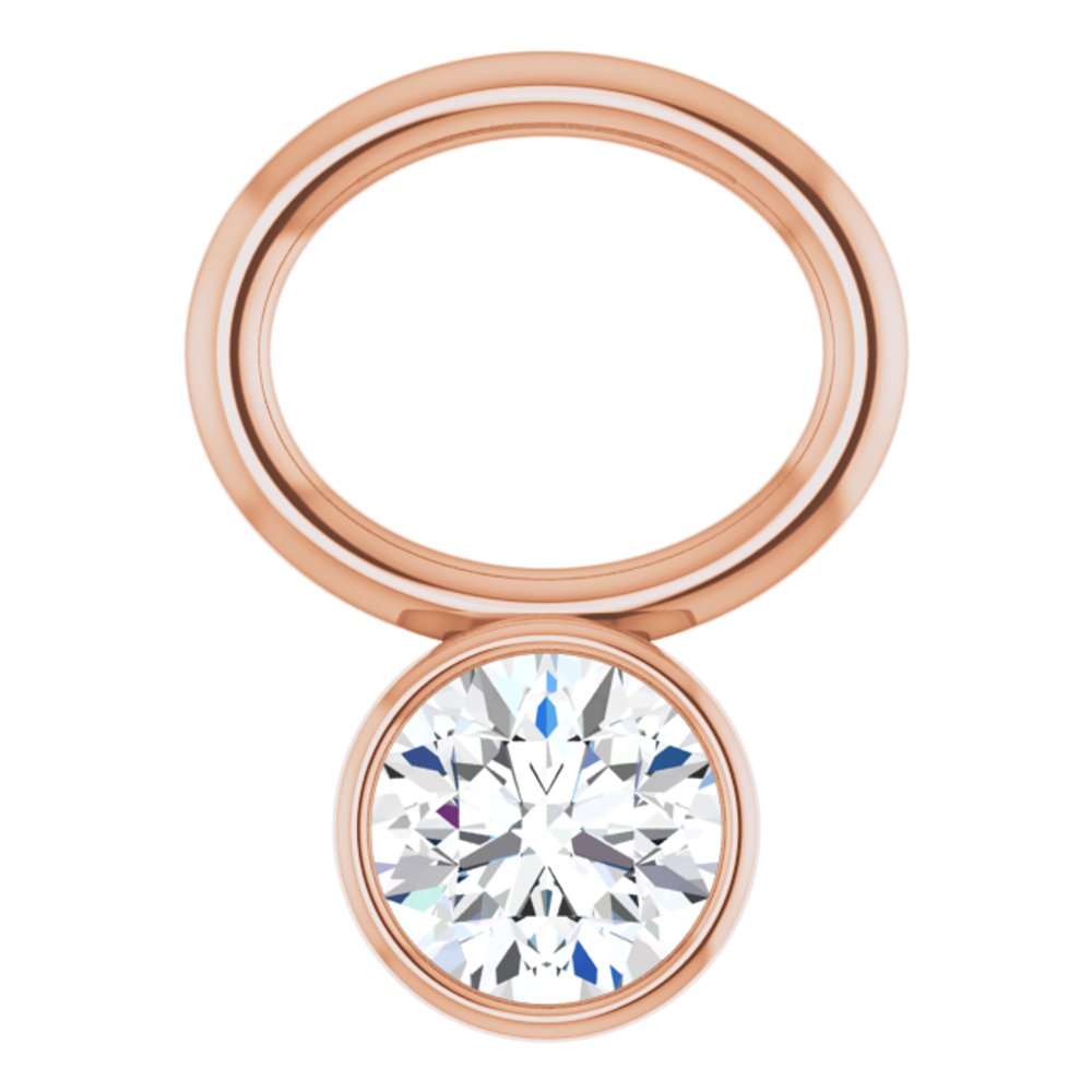 14K Rose .06 CT Natural Diamond Hoop Dangle