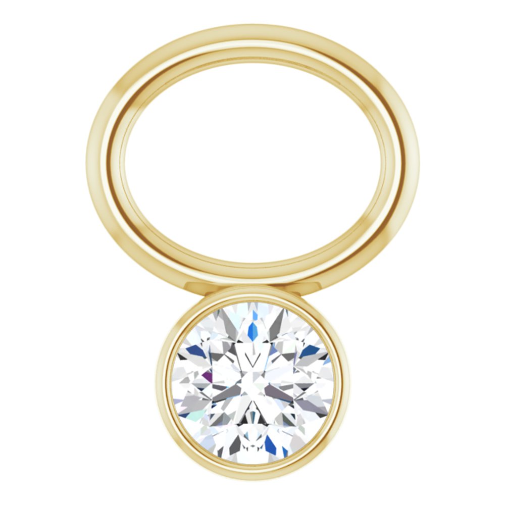 14K Yellow .06 CT Natural Diamond Hoop Dangle