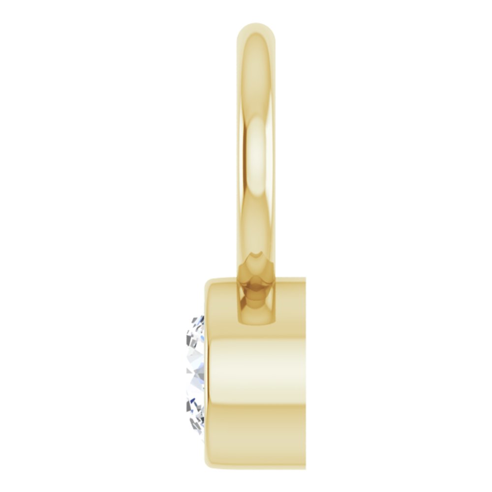 14K Yellow .06 CT Natural Diamond Hoop Dangle