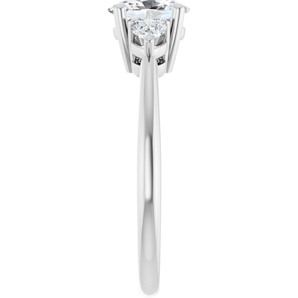 14K White Gold 7 x 5 mm Oval 1/4 CTW Lab-Grown Diamond Semi-Set Engagement Ring