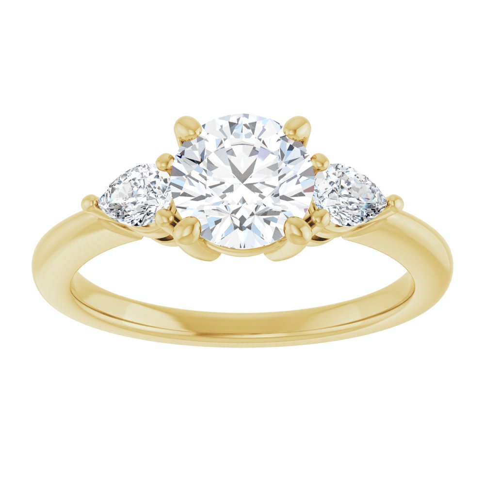 14K Yellow Gold 6.5 mm Round 1/4 CTW Lab-Grown Diamond Semi-Set Engagement Ring