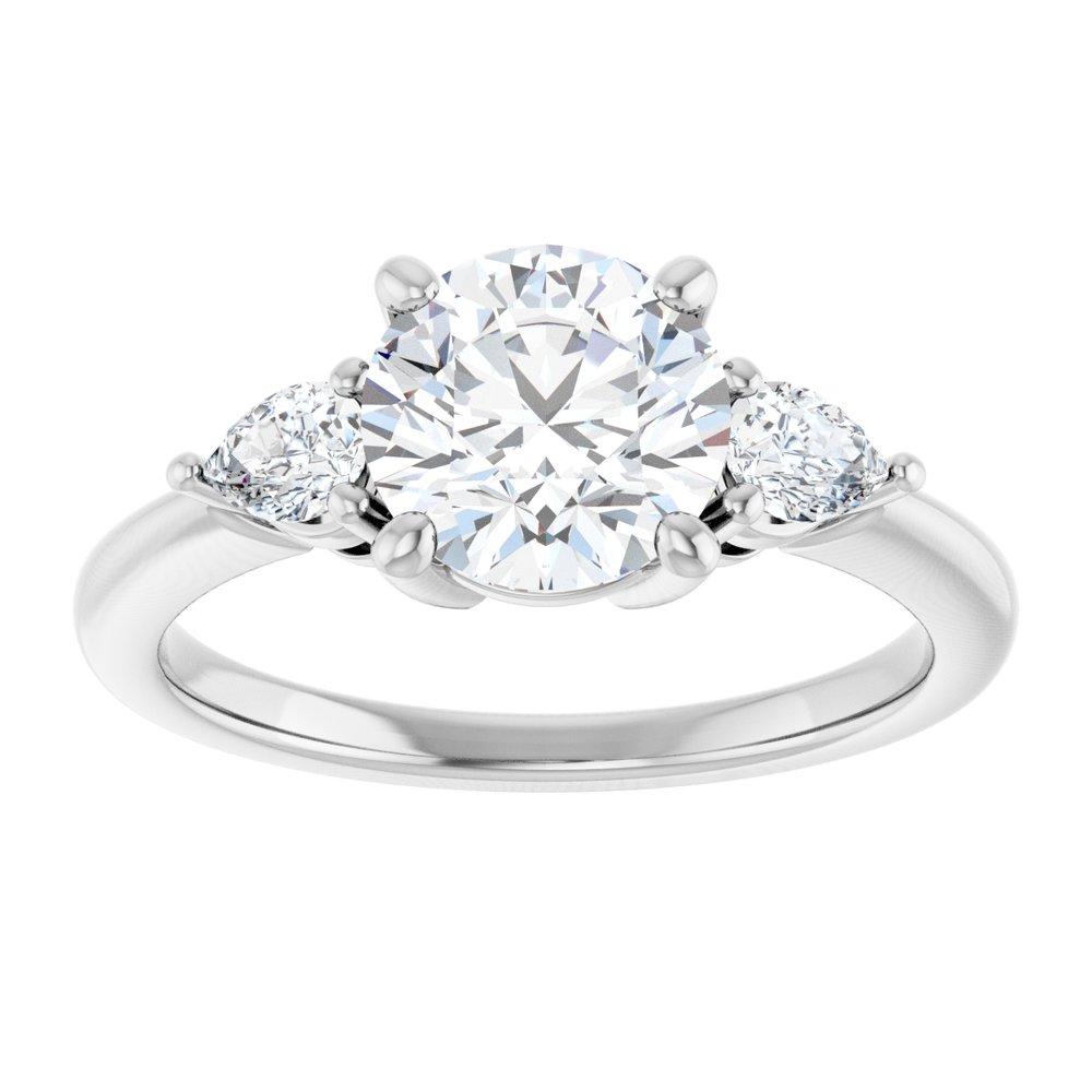 14K White Gold 7.4 mm Round 1/4 CTW Lab-Grown Diamond Semi-Set Engagement Ring