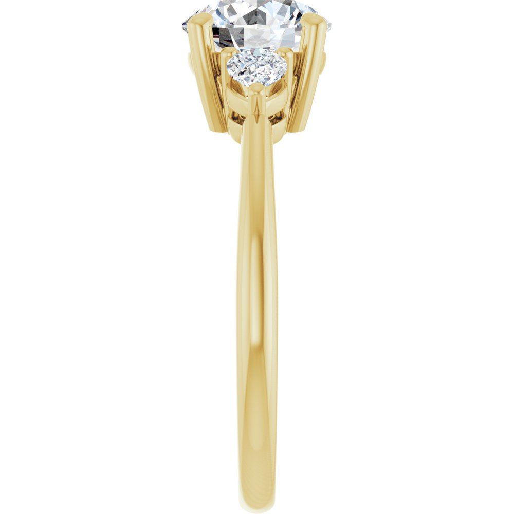 14K Yellow Gold 7.4 mm Round 1/4 CTW Lab-Grown Diamond Semi-Set Engagement Ring