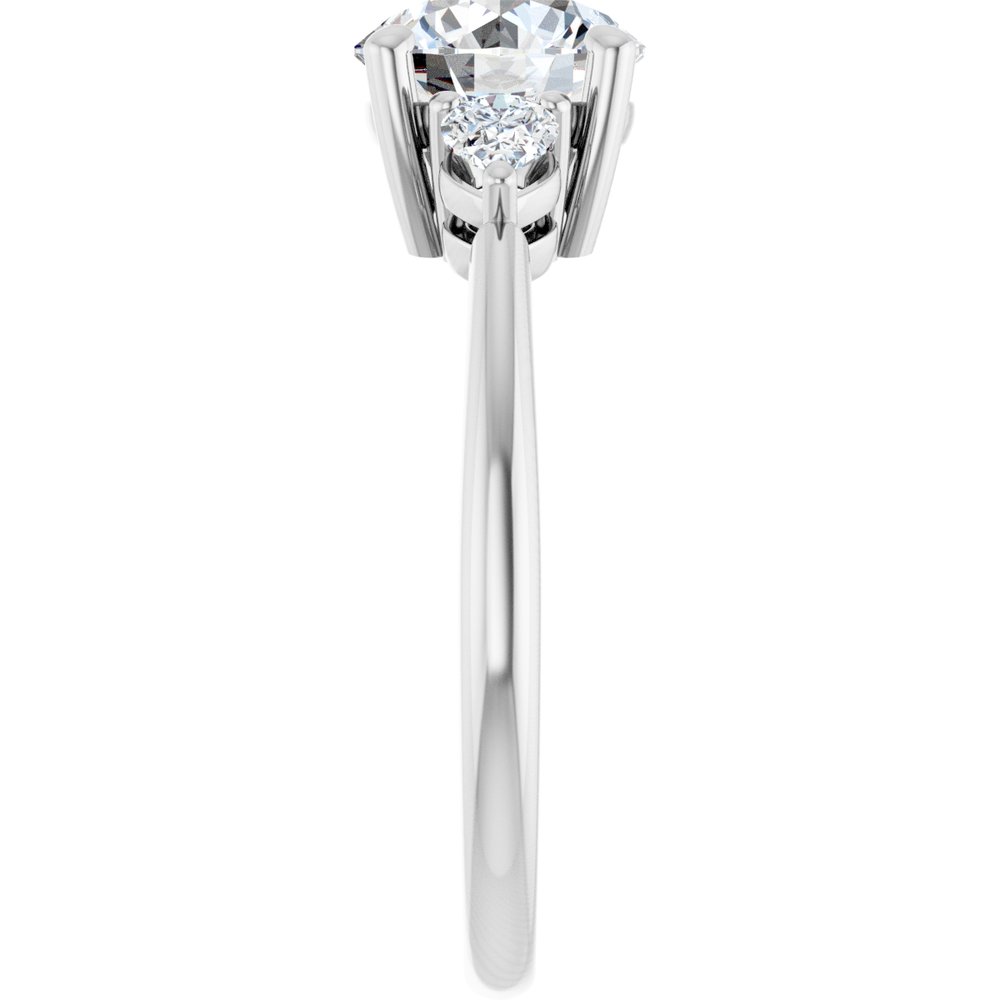 14K White Gold 7.4 mm Round 1/4 CTW Lab-Grown Diamond Semi-Set Engagement Ring