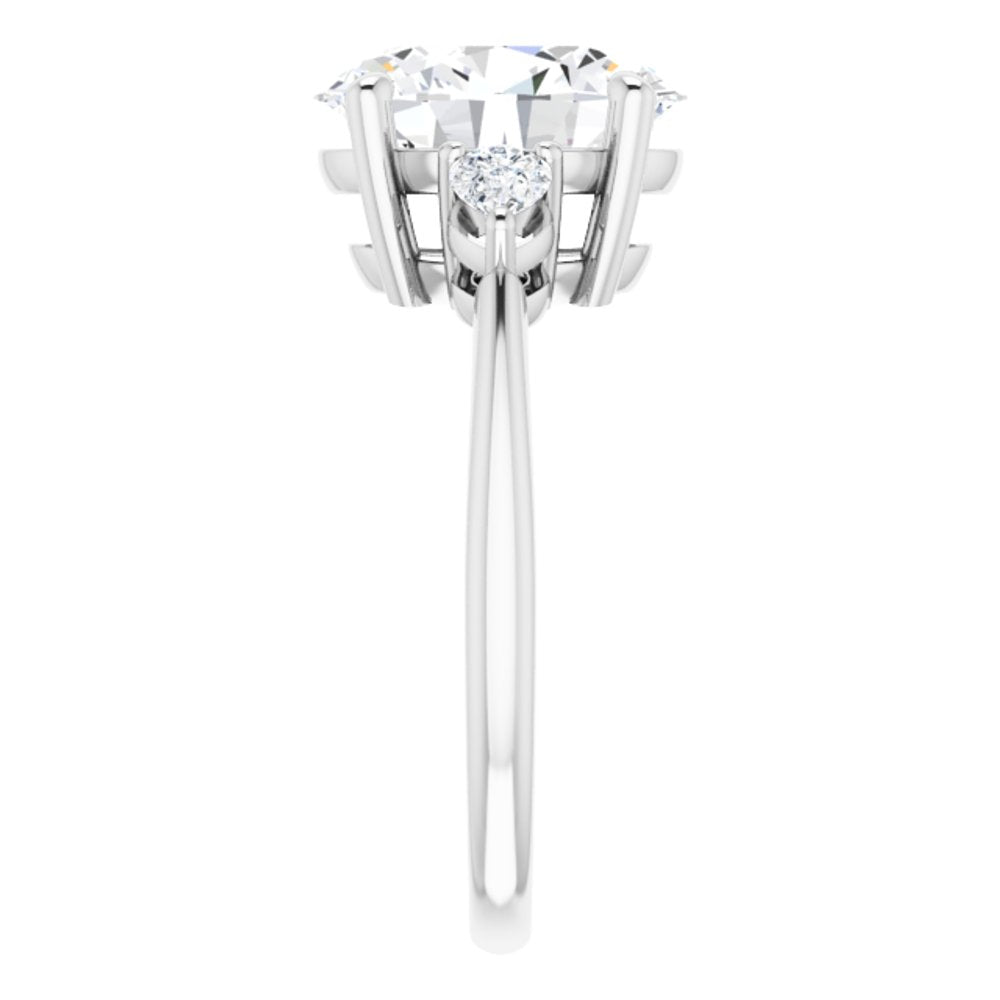 14K White Gold 11 x 9 mm Oval 1/4 CTW Lab-Grown Diamond Semi-Set Engagement Ring
