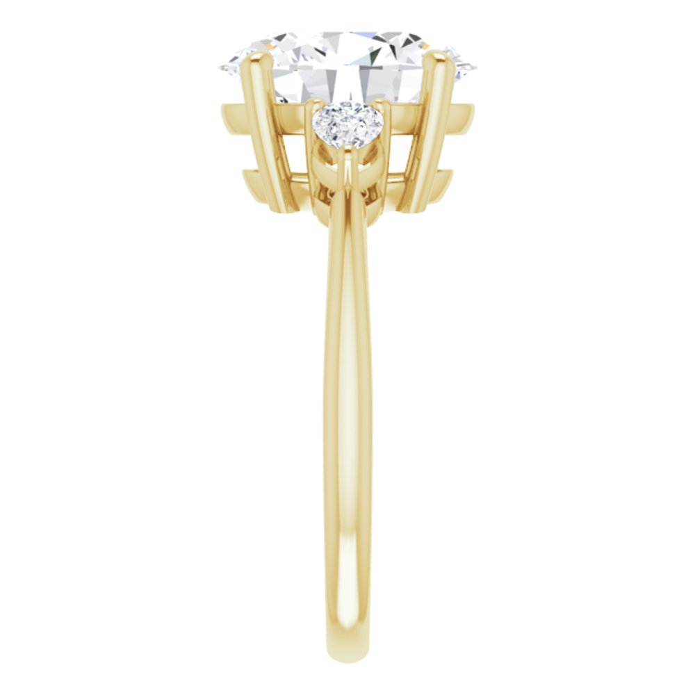 14K Yellow Gold 11 x 9 mm Oval 1/4 CTW Lab-Grown Diamond Semi-Set Engagement Ring