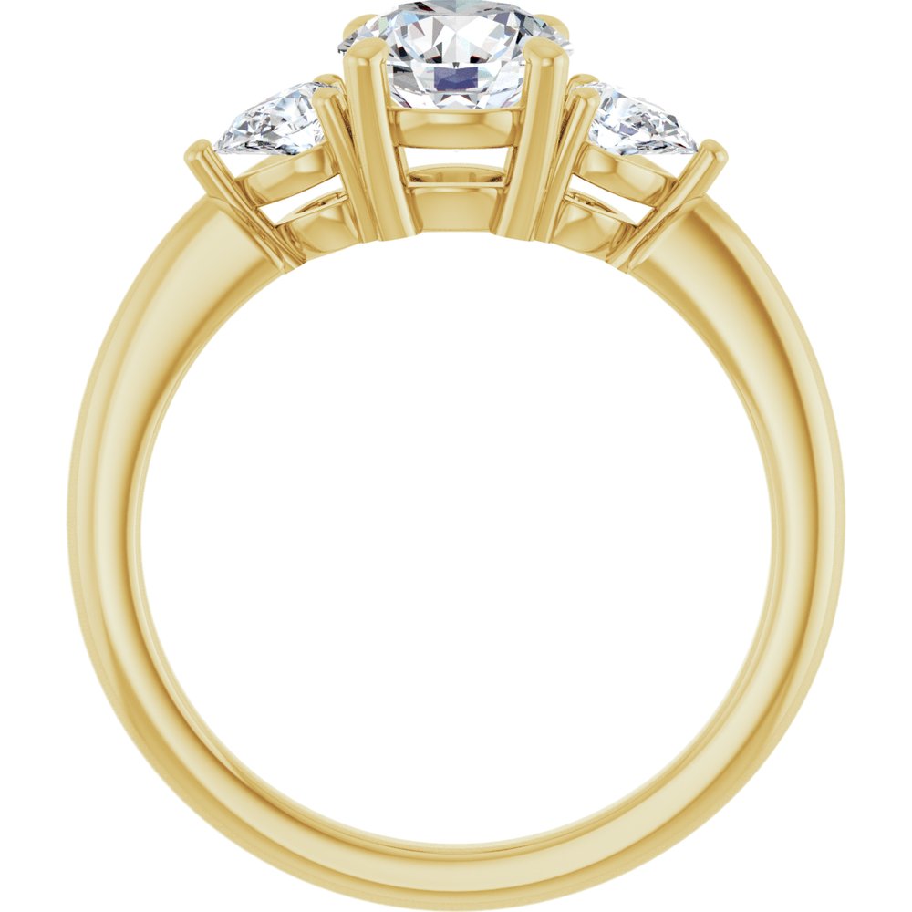 14K Yellow Gold 6.5 mm Round 1/4 CTW Lab-Grown Diamond Semi-Set Engagement Ring