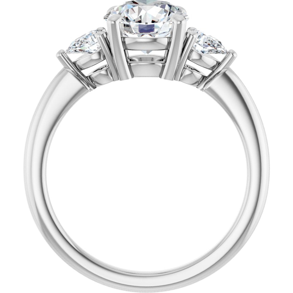 14K White Gold 7.4 mm Round 1/4 CTW Lab-Grown Diamond Semi-Set Engagement Ring