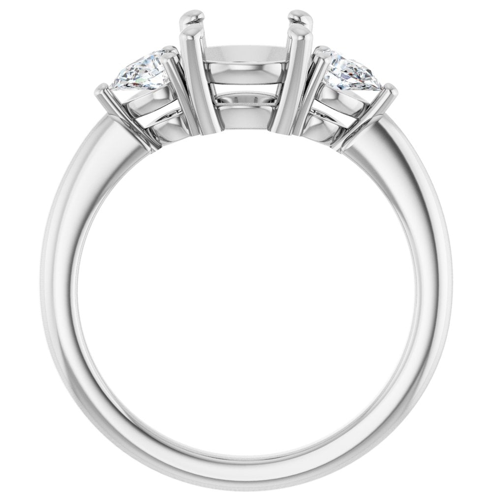 14K White Gold 7.4 mm Round 1/4 CTW Lab-Grown Diamond Semi-Set Engagement Ring