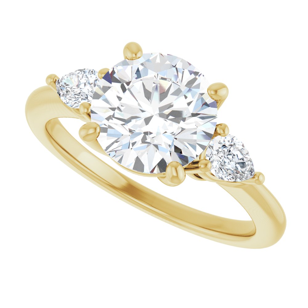 14K Yellow Gold 8.2 mm Round 1/4 CTW Lab-Grown Diamond Semi-Set Engagement Ring