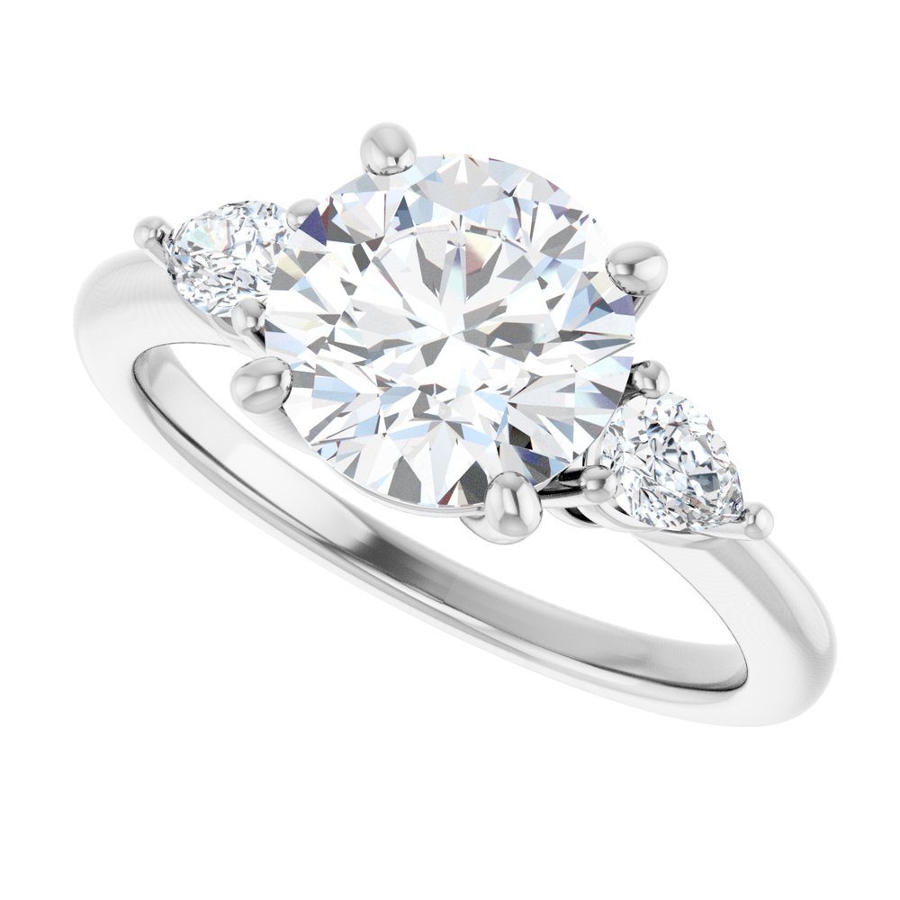 14K White Gold 8.2 mm Round 1/4 CTW Lab-Grown Diamond Semi-Set Engagement Ring