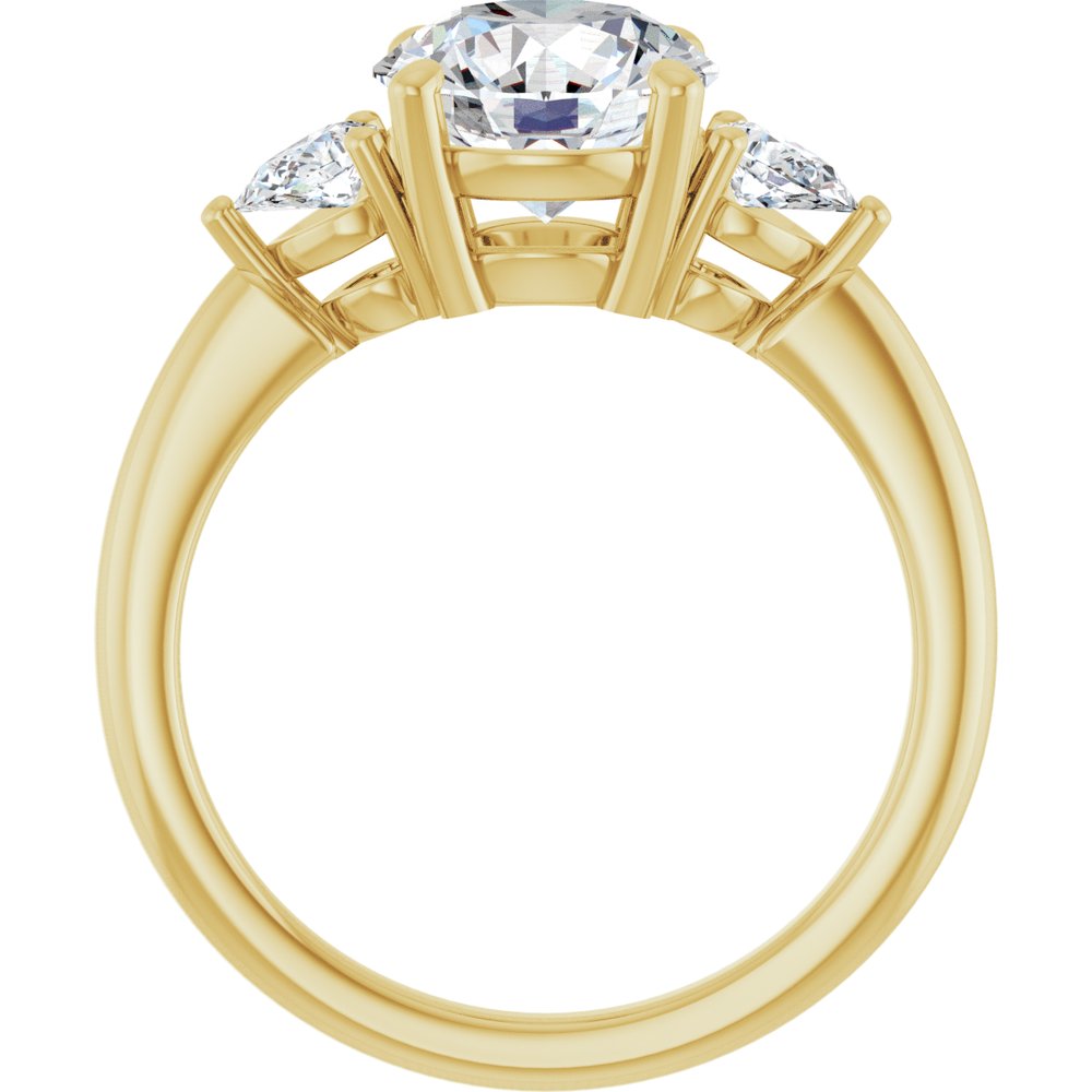 14K Yellow Gold 8.2 mm Round 1/4 CTW Lab-Grown Diamond Semi-Set Engagement Ring