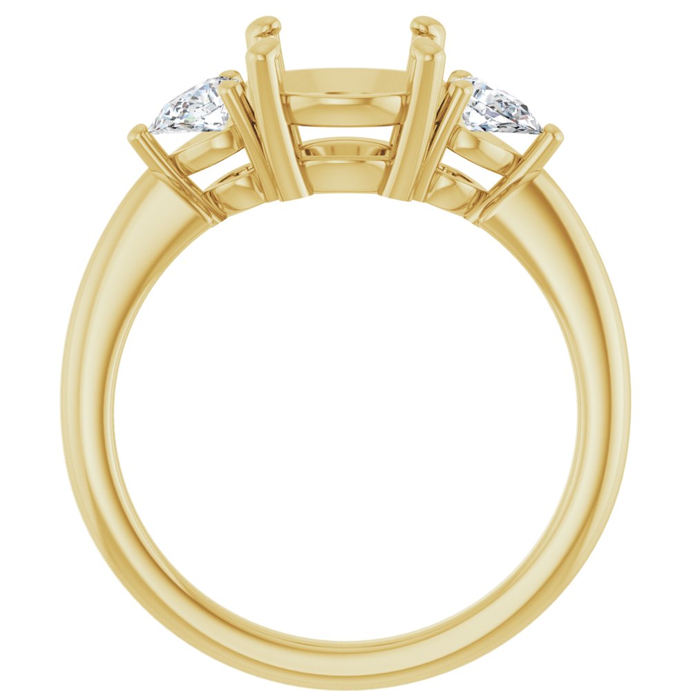 14K Yellow Gold 8.2 mm Round 1/4 CTW Lab-Grown Diamond Semi-Set Engagement Ring