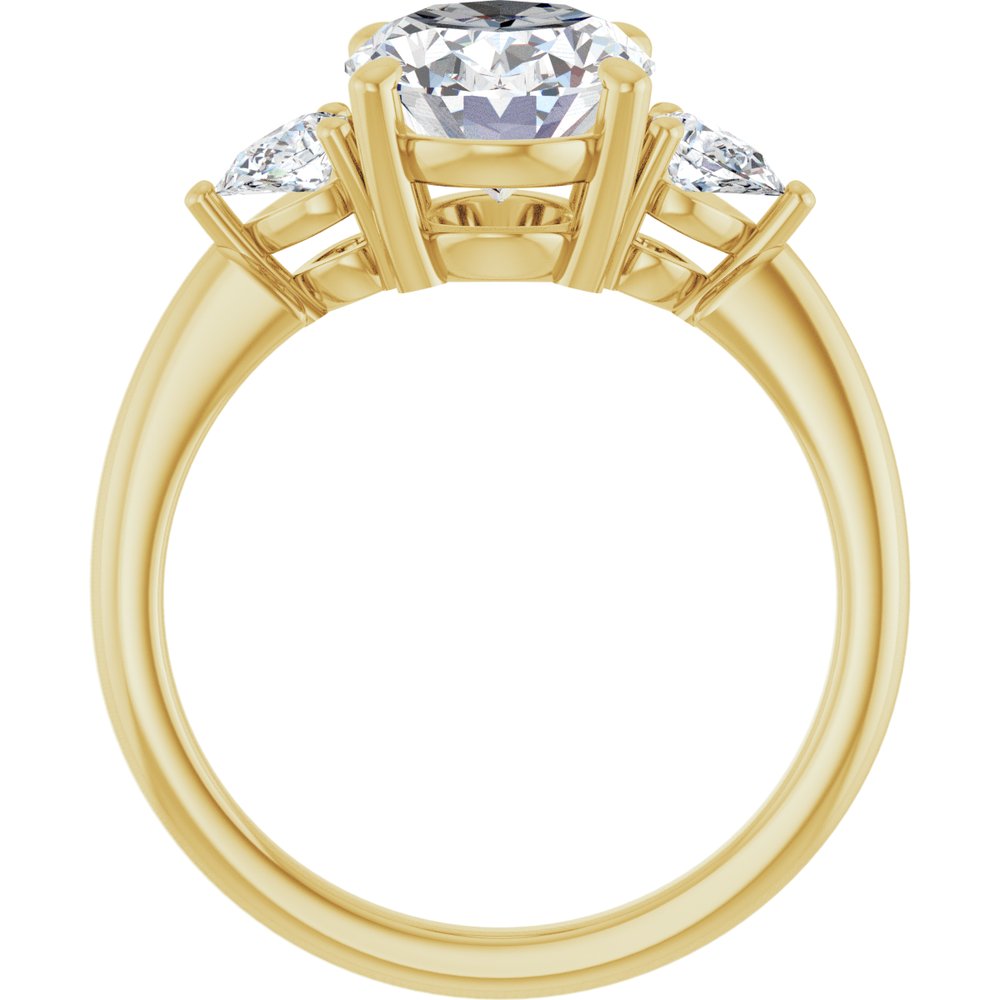 14K Yellow Gold 10 x 8 mm Oval 1/4 CTW Lab-Grown Diamond Semi-Set Engagement Ring