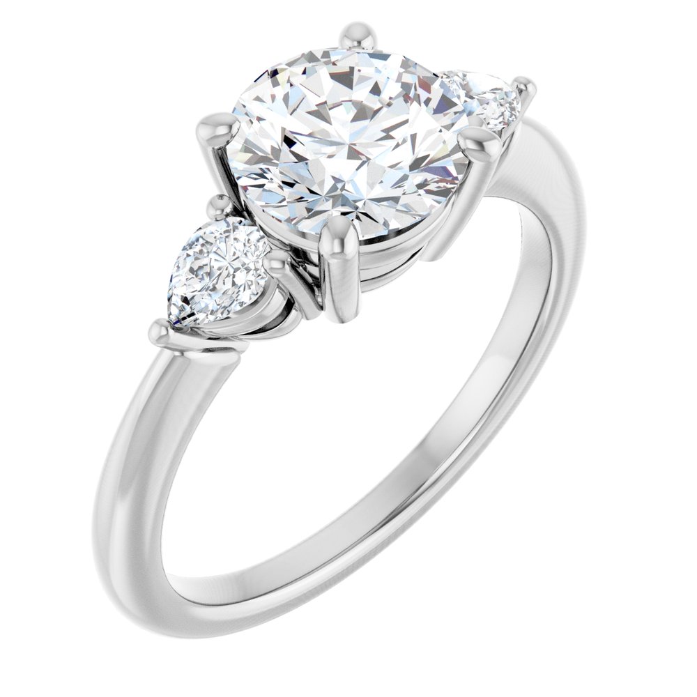 14K White Gold 7.4 mm Round 1/4 CTW Lab-Grown Diamond Semi-Set Engagement Ring