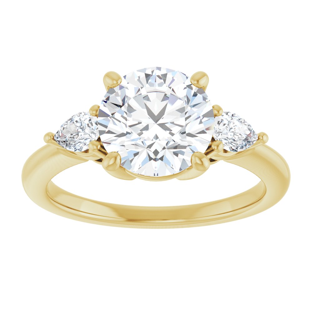 14K Yellow Gold 8.2 mm Round 1/4 CTW Lab-Grown Diamond Semi-Set Engagement Ring