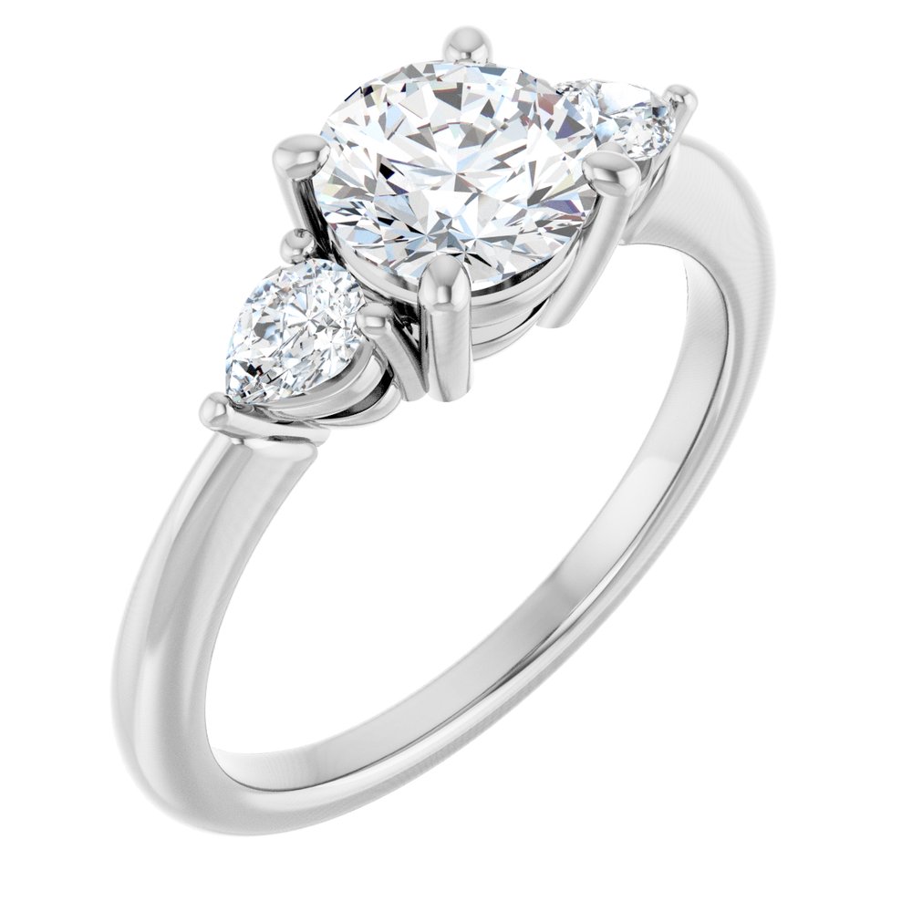 14K White Gold 6.5 mm Round 1/4 CTW Lab-Grown Diamond Semi-Set Engagement Ring