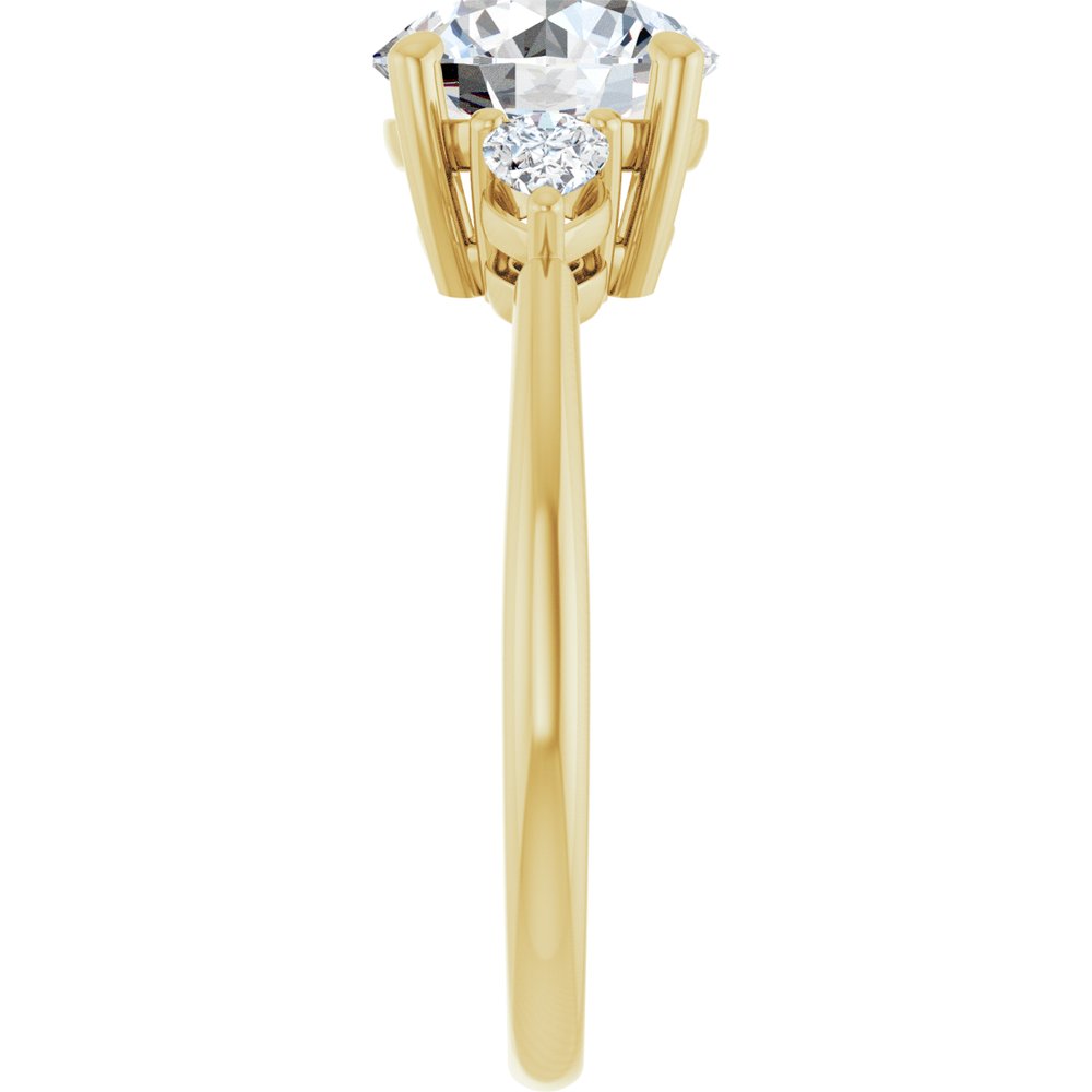 14K Yellow Gold 8.2 mm Round 1/4 CTW Lab-Grown Diamond Semi-Set Engagement Ring