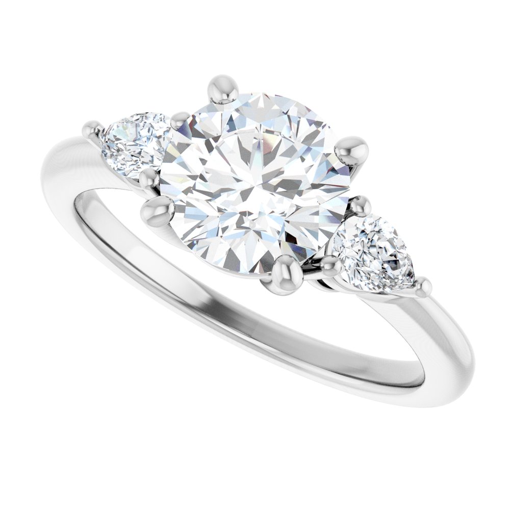 14K Yellow Gold 7.4 mm Round 1/4 CTW Lab-Grown Diamond Semi-Set Engagement Ring