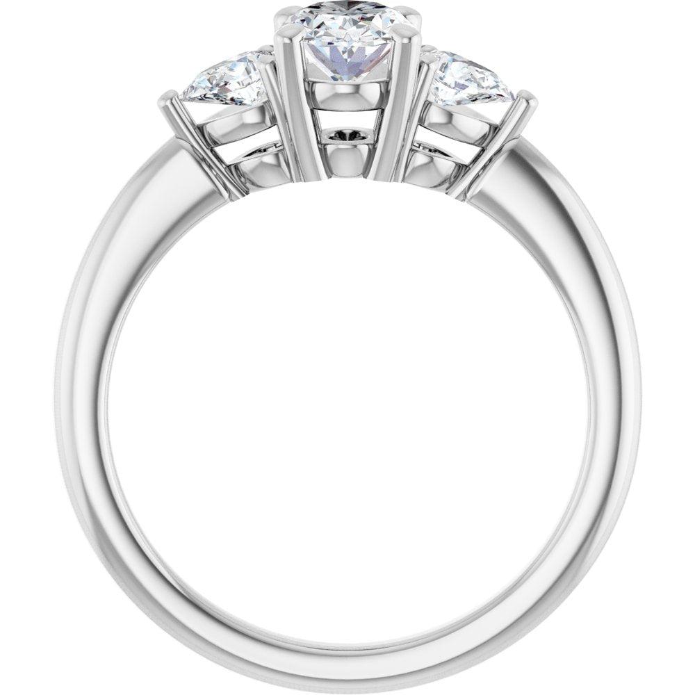 14K White Gold 7 x 5 mm Oval 1/4 CTW Lab-Grown Diamond Semi-Set Engagement Ring